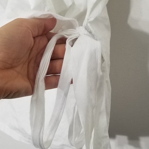 Costa Blanca | White Wrap Style Ruffle Neck Blouse - Picture 3 of 8